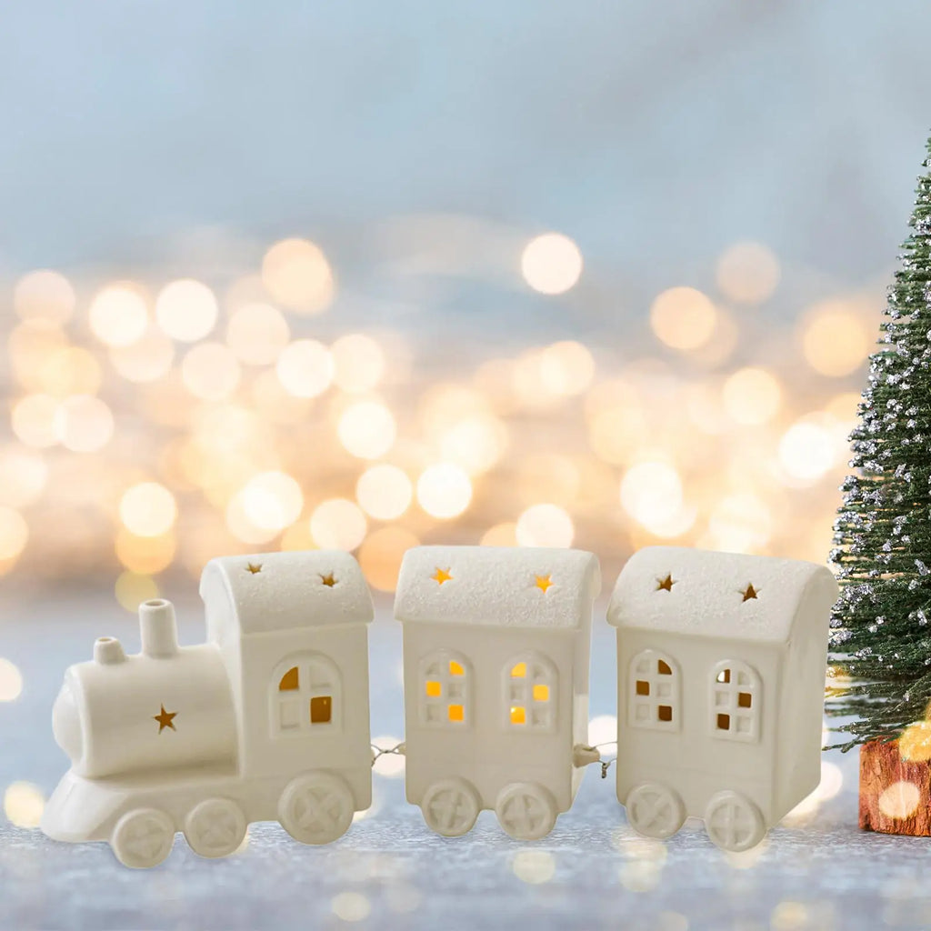 Lighted Christmas Train Decor