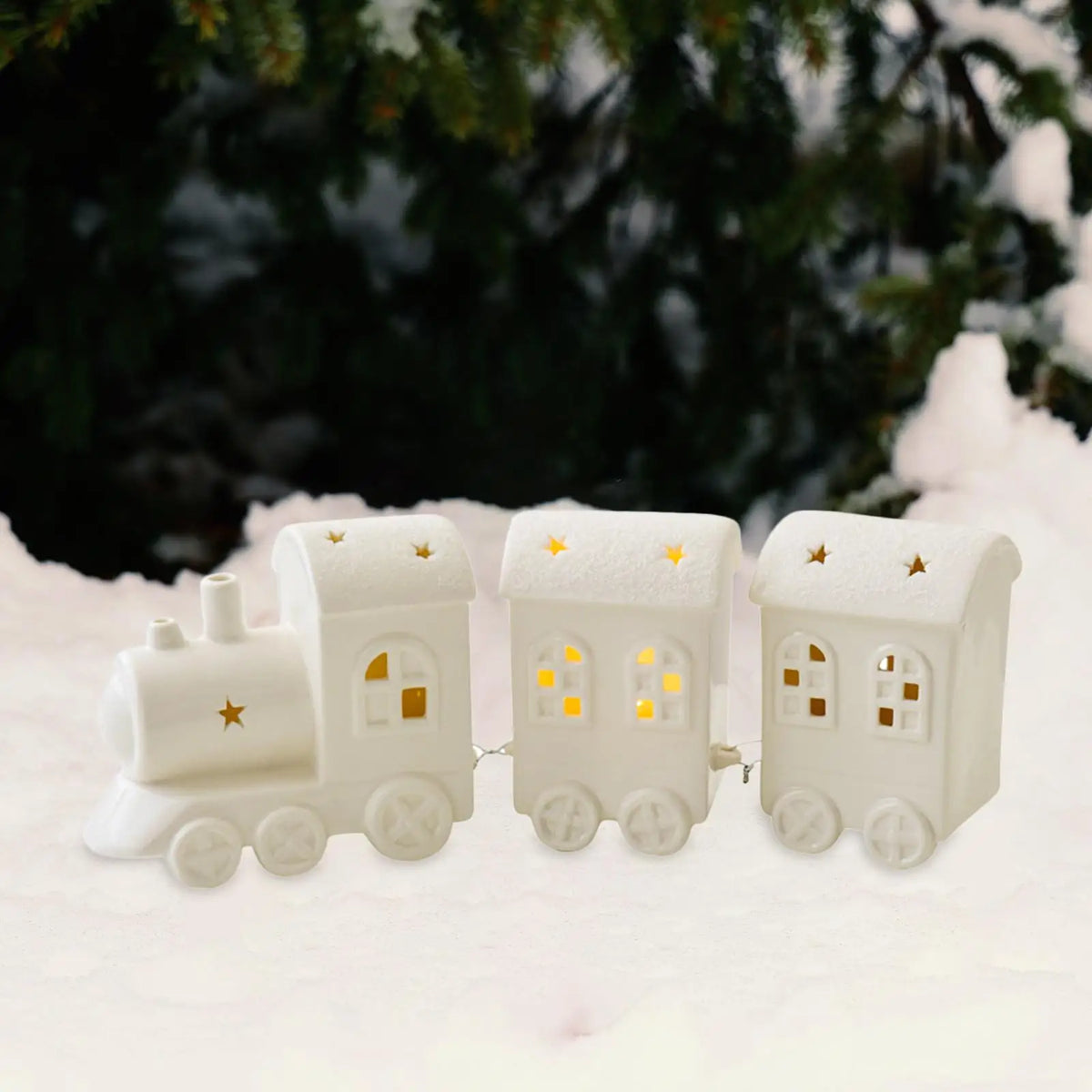 Lighted Christmas Train Decor
