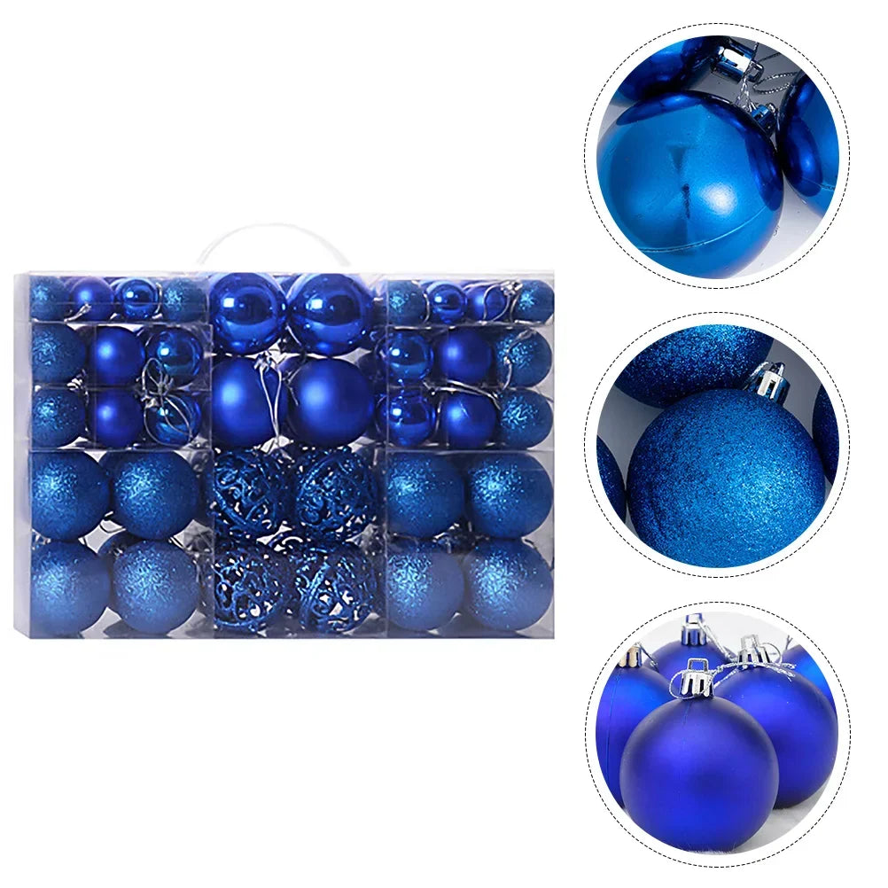 Christmas Tree Baubles - Blue (100-Piece Set)