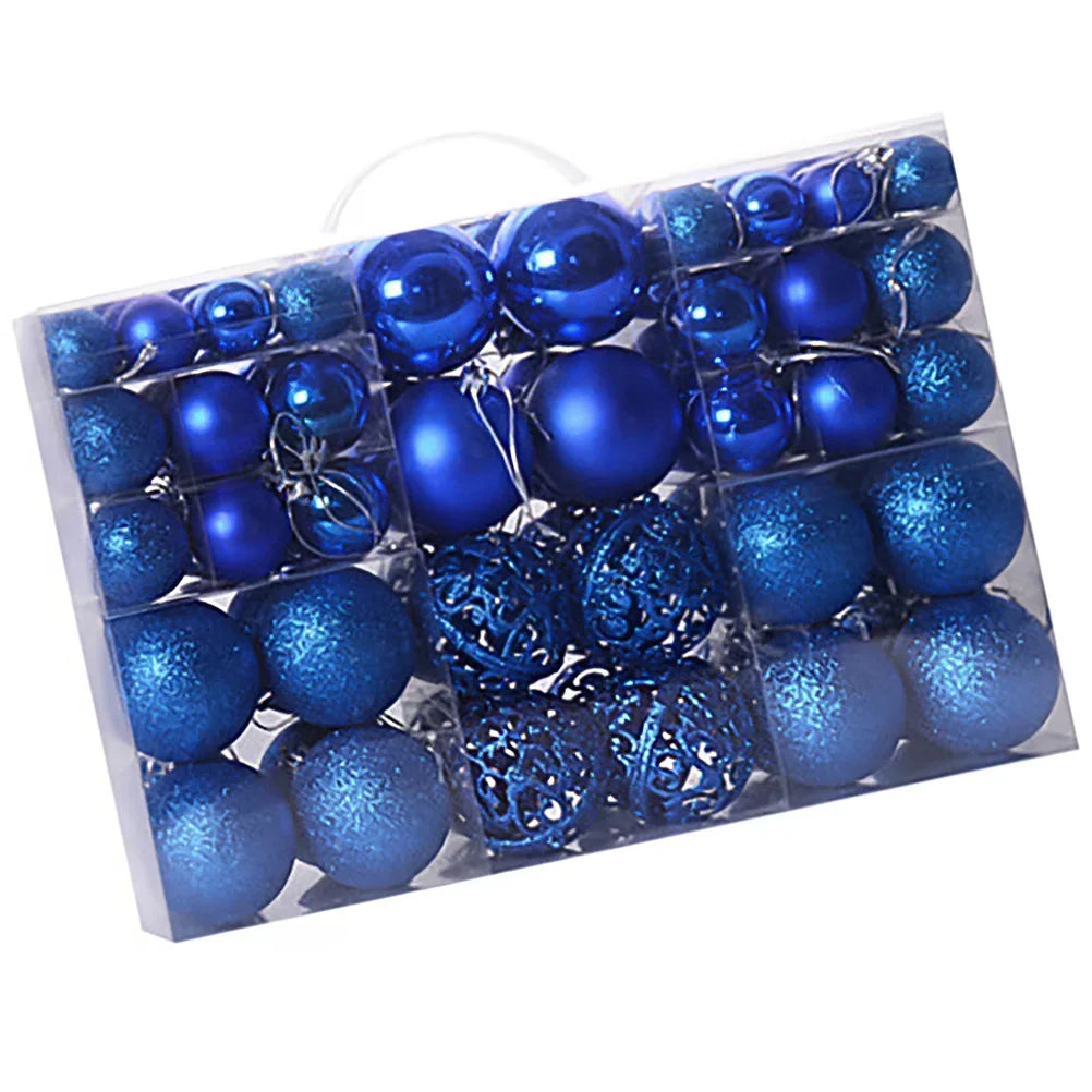 Christmas Tree Baubles - Blue (100-Piece Set)