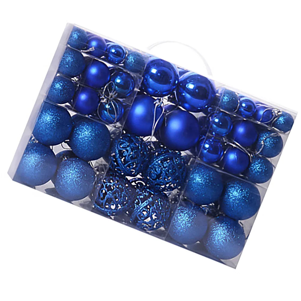 Christmas Tree Baubles - Blue (100-Piece Set)