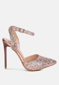 Cloriss Diamante Embellished Glitter High Heels-0