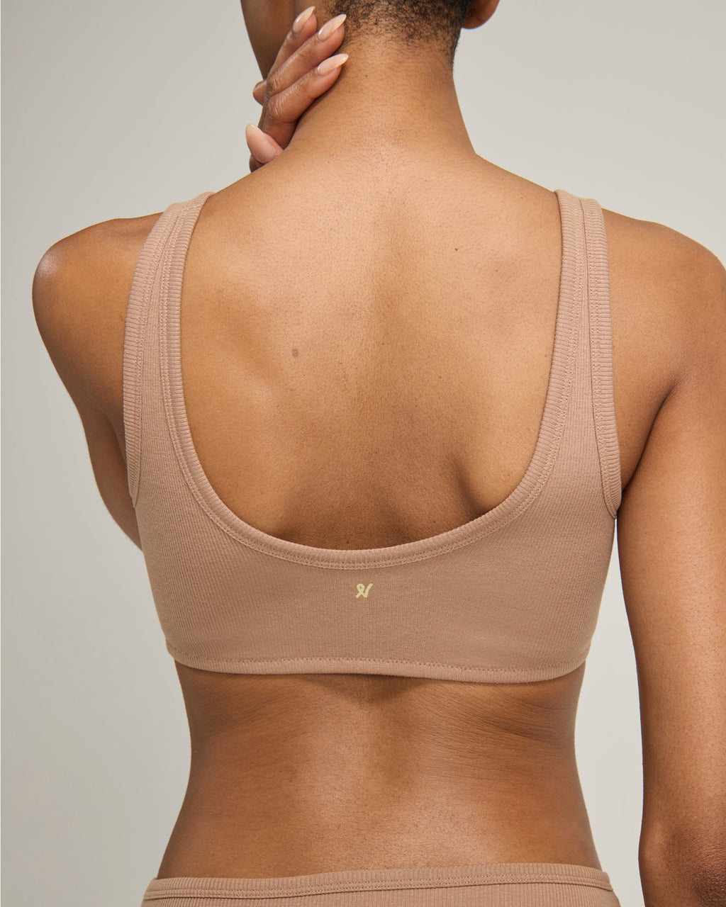 The Organic Cotton Dip Front Bralette - Mocha