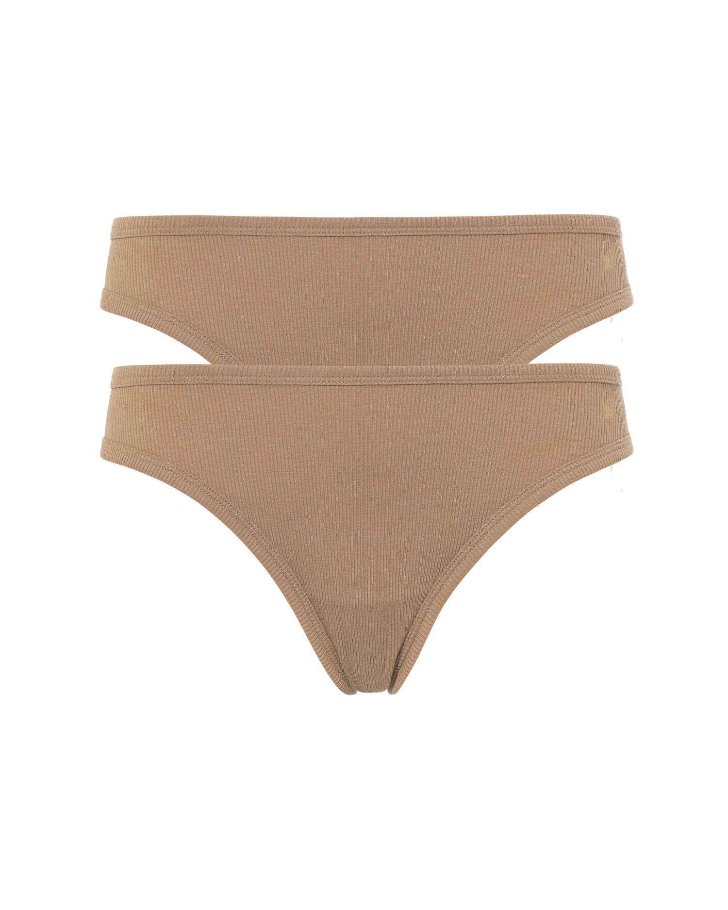 The Organic Cotton Mini Brief 2 Pack - Mocha