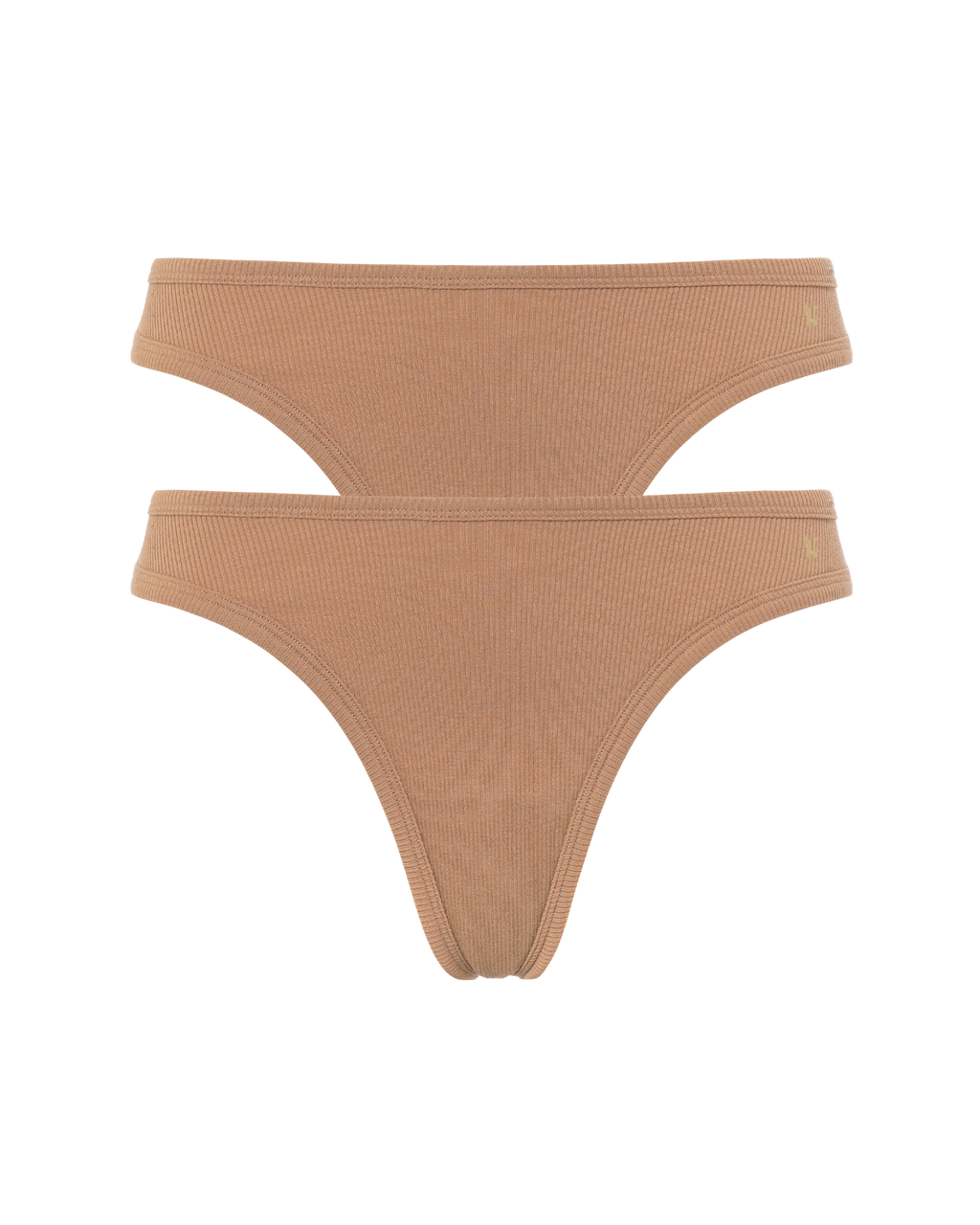 The Organic Cotton Dipped Thong 2 Pack - Mocha