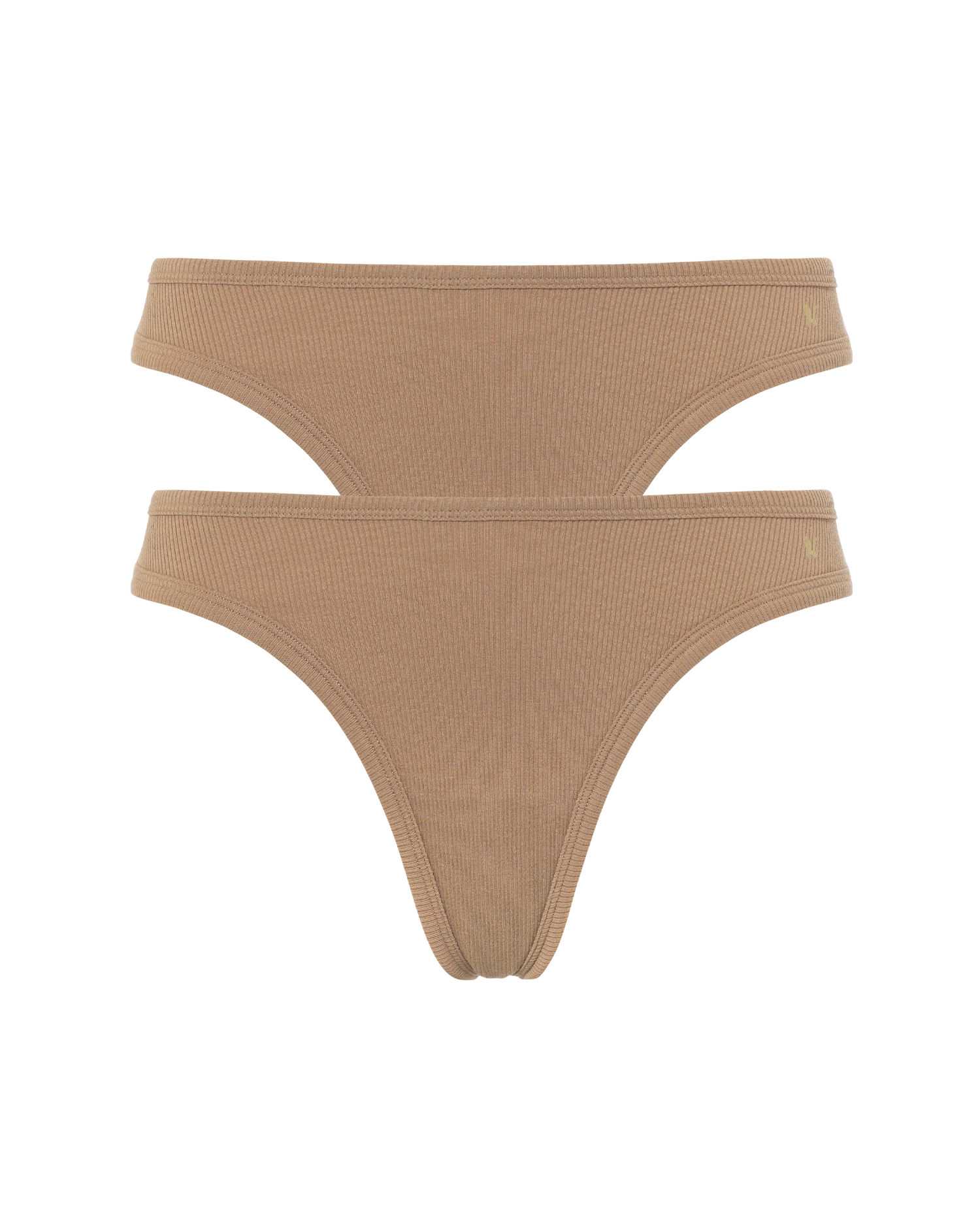 The Organic Cotton Dipped Thong 2 Pack - Mocha