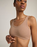 The Organic Cotton Dip Front Bralette - Mocha