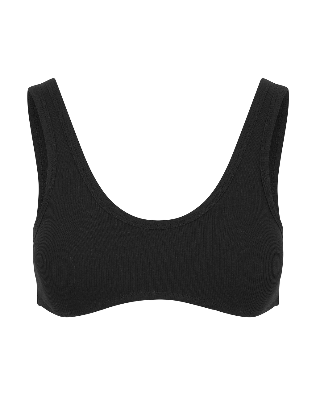 The Organic Cotton Dip Front Bralette - Black