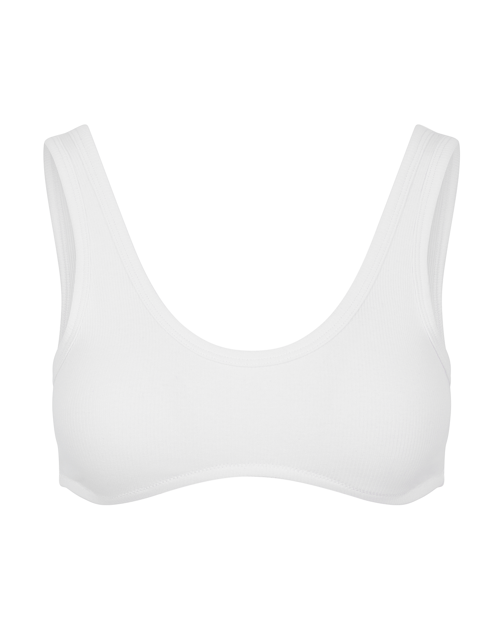 The Organic Cotton Dip Front Bralette - Cotton White