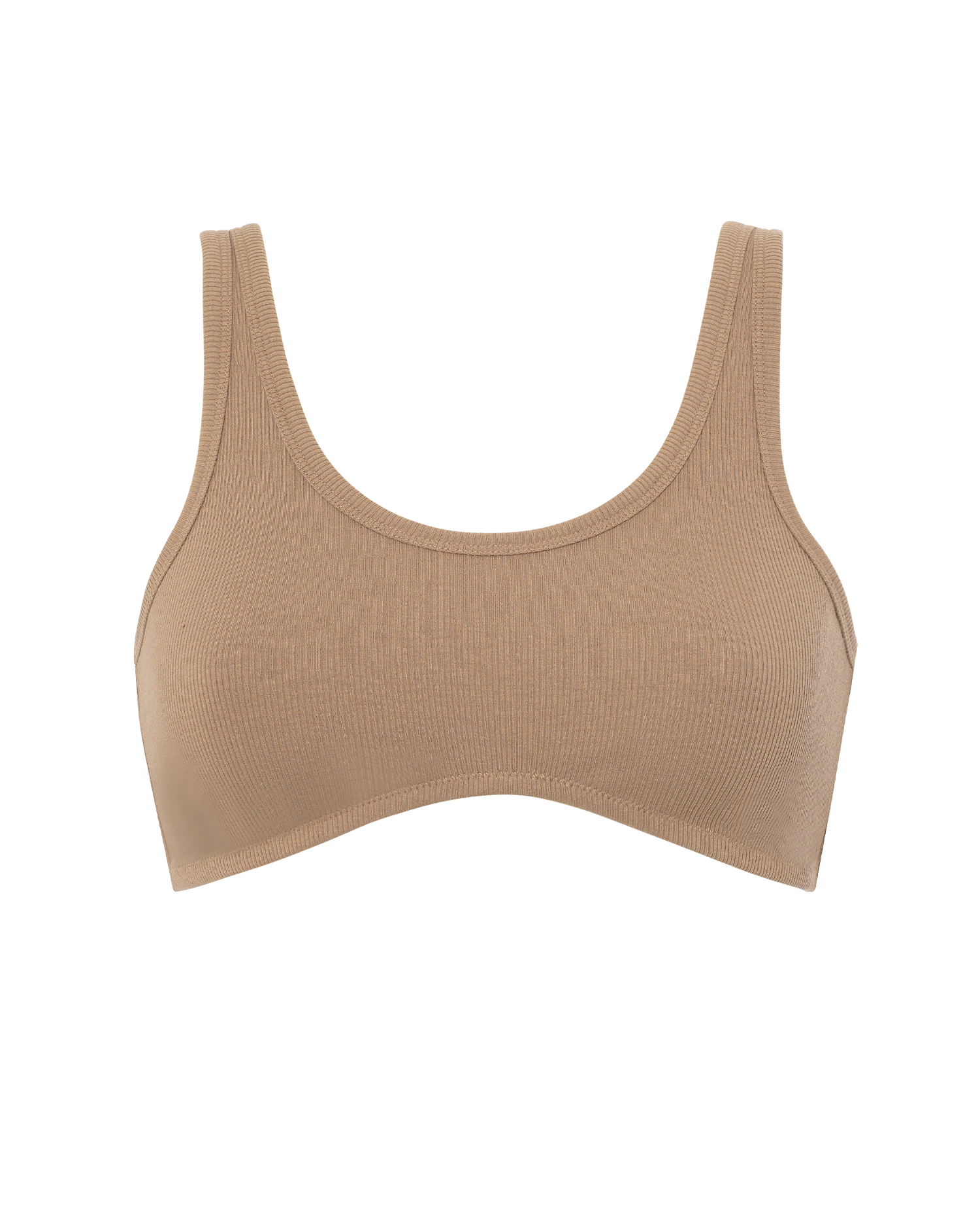 The Organic Cotton Dip Front Bralette - Mocha