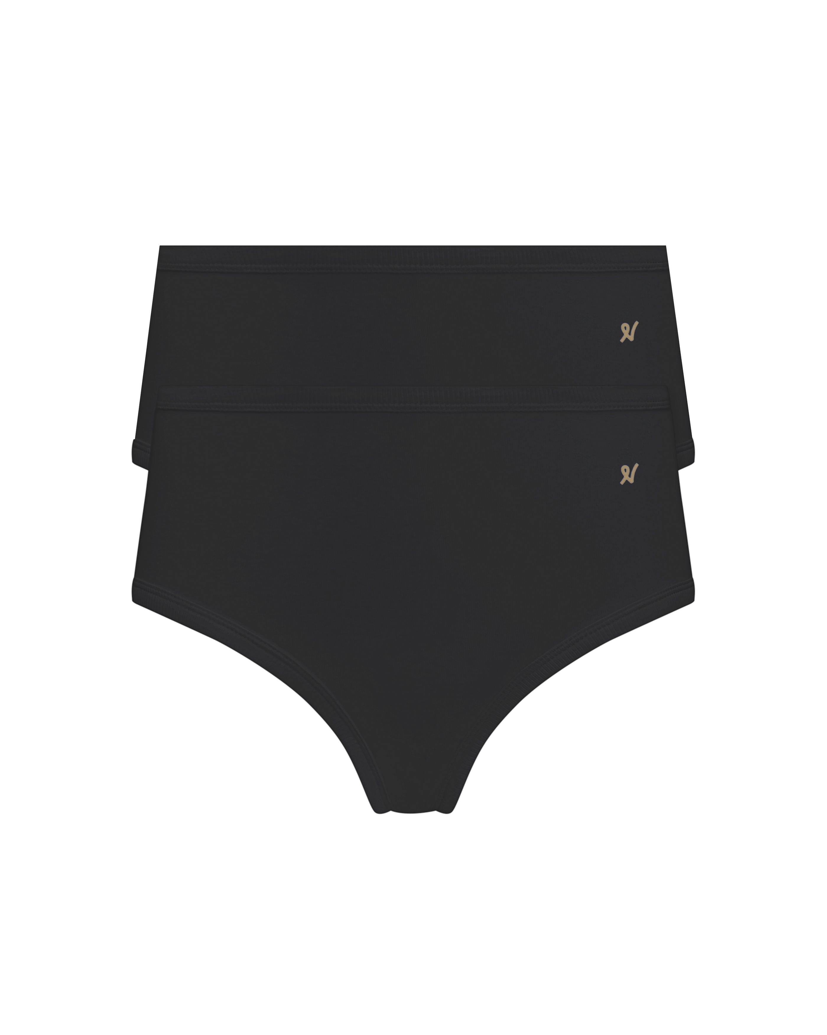 The Organic Cotton Midi Brief 2 Pack - Black
