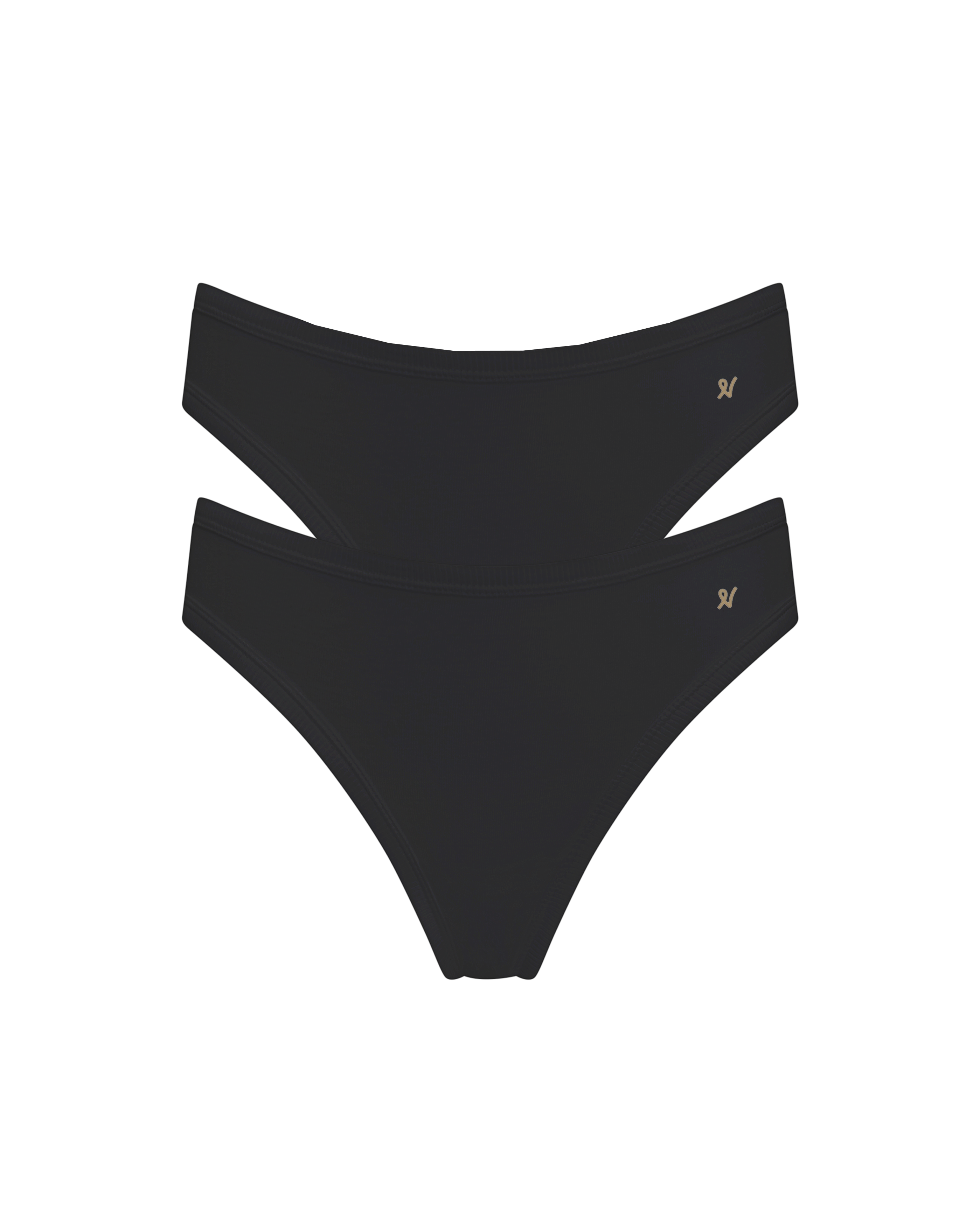 The Organic Cotton Mini Brief 2 Pack - Black