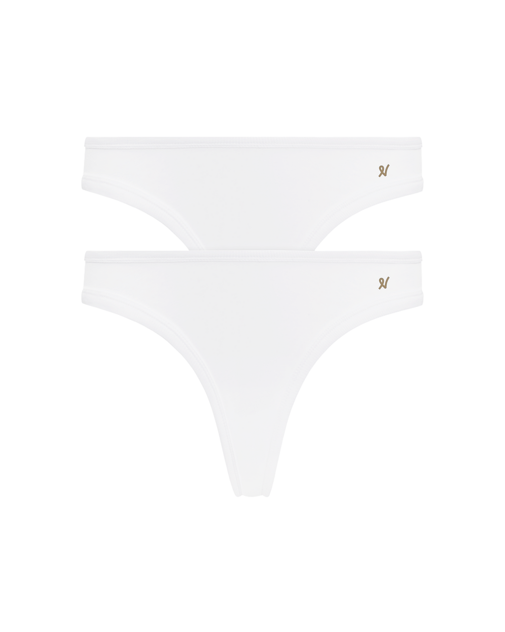 The Organic Cotton Dipped Thong 2 Pack - Cotton White