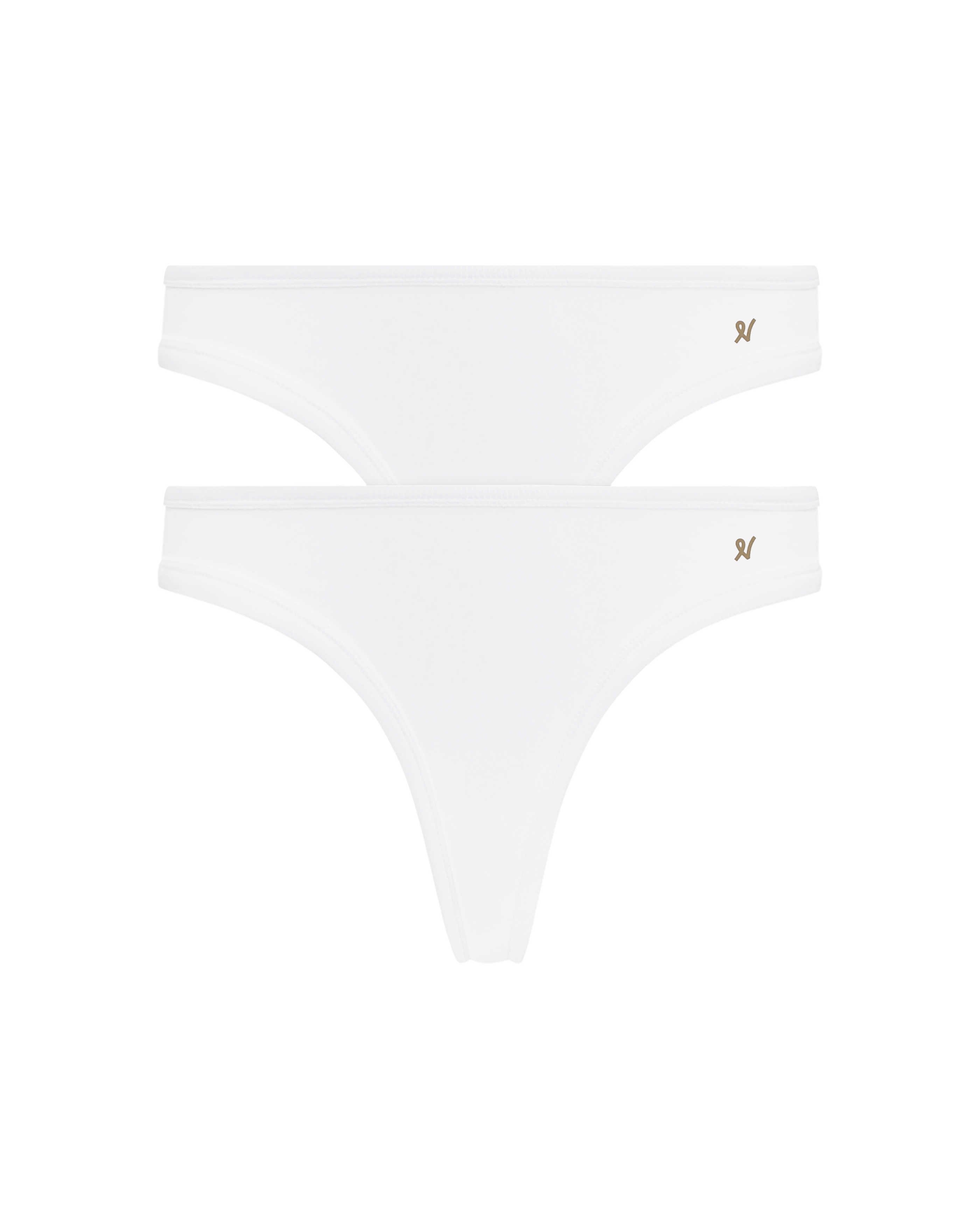 The Organic Cotton Dipped Thong 2 Pack - Cotton White