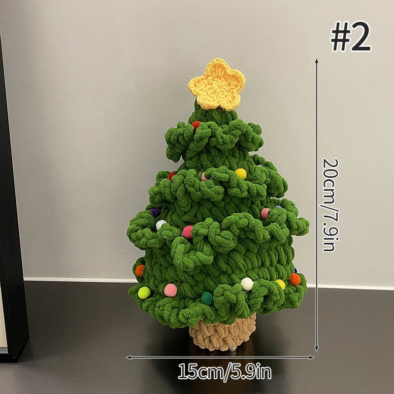 Crochet Christmas Tree Knitted Desktop Ornament