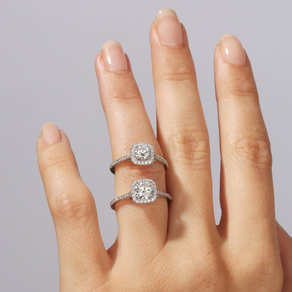 Cynthia | 9ct White Gold 0.70ct tw Lab Grown Diamond Halo Ring