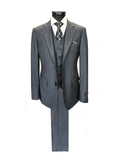 Men’s Slim Fit 3-Piece Wool-Blend Suit – Charcoal Grey-0