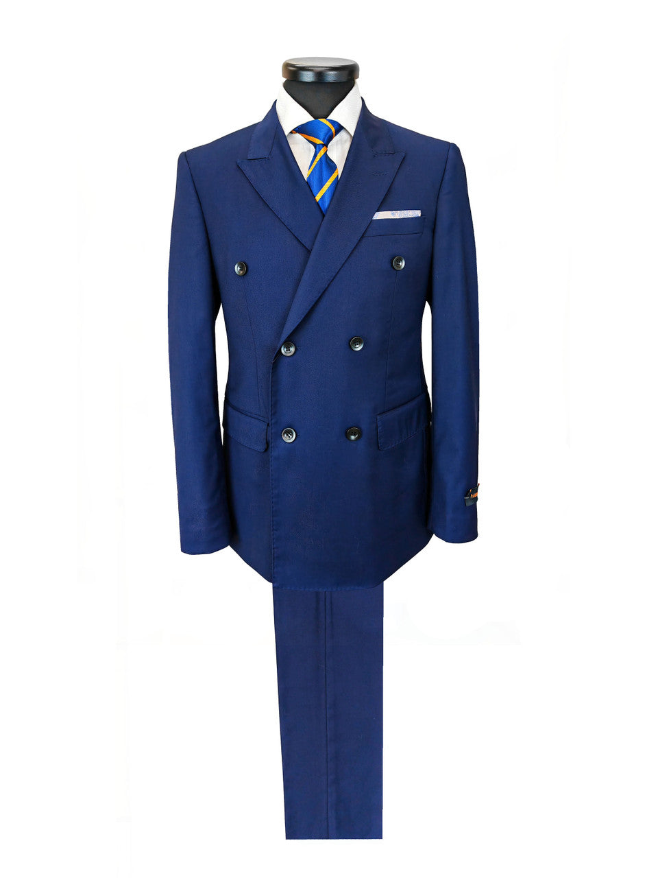 Navy Double Breasted Twill Suit-1