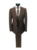 Brown 3-Piece Wool Blend Suit-0