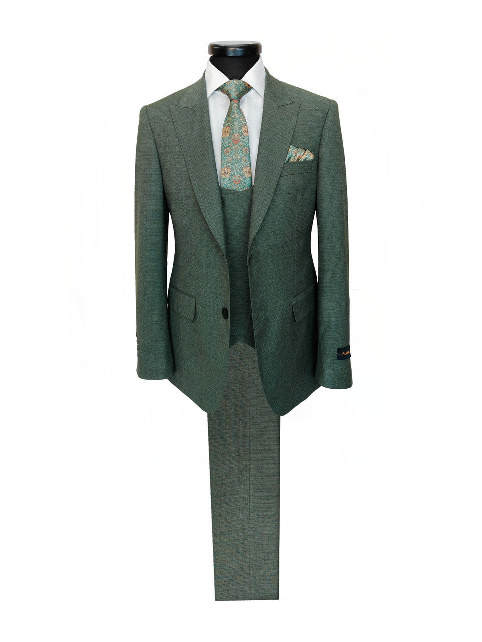Men’s Sage Green 3-Piece Slim Fit Suit-0