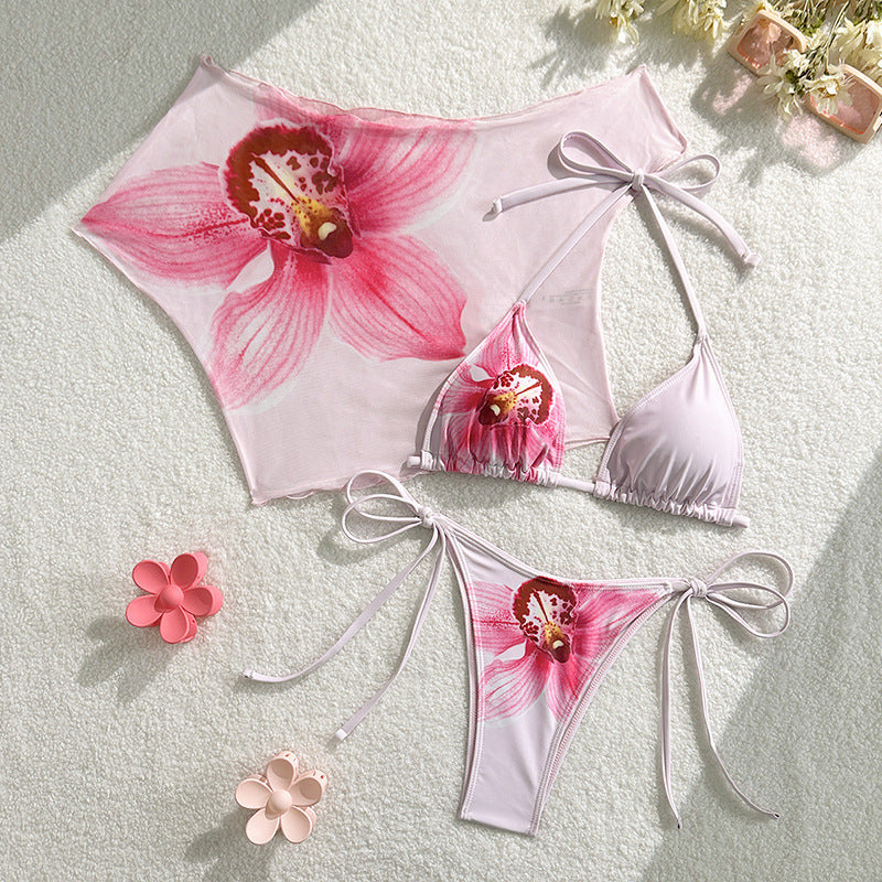 Sleeveless Belted Bikini Set Swimwear for Women