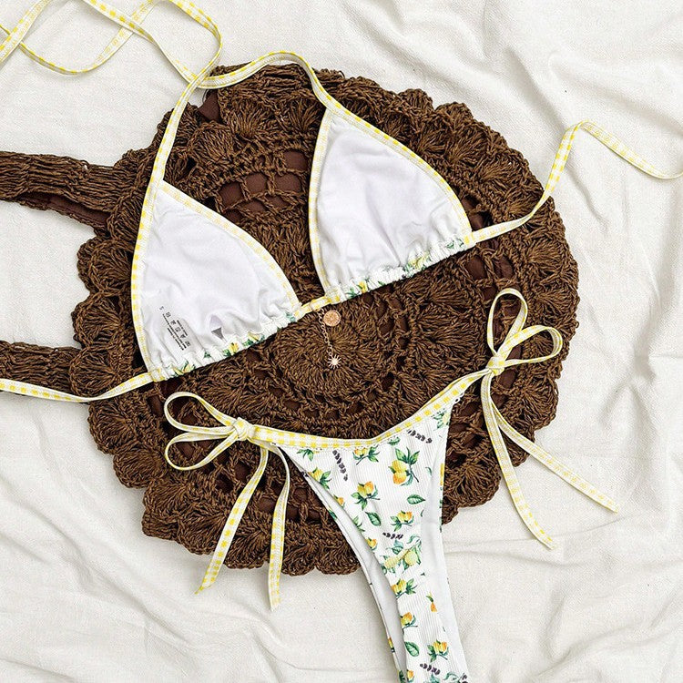 Bikini Swimwear Women's Three-Piece Printed Bikini Sexy Beach Swimsuit