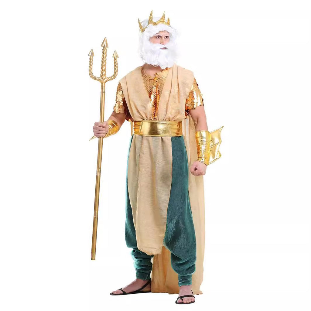 Halloween Costume Adult Women Mermaid King Couple Performance Costume Photo Studio Performance Cosplay Dress