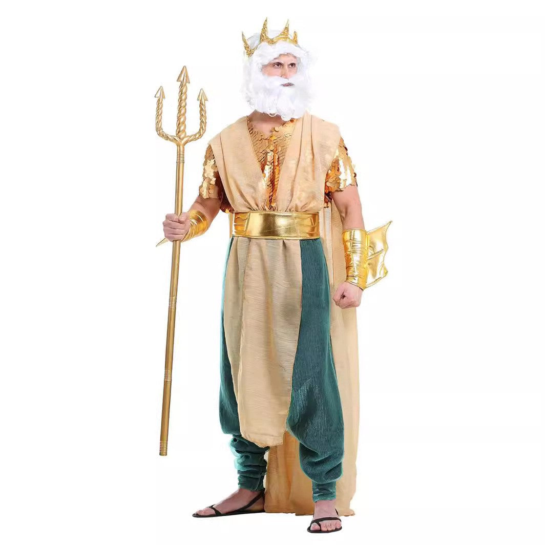 Halloween Costume Adult Women Mermaid King Couple Performance Costume Photo Studio Performance Cosplay Dress