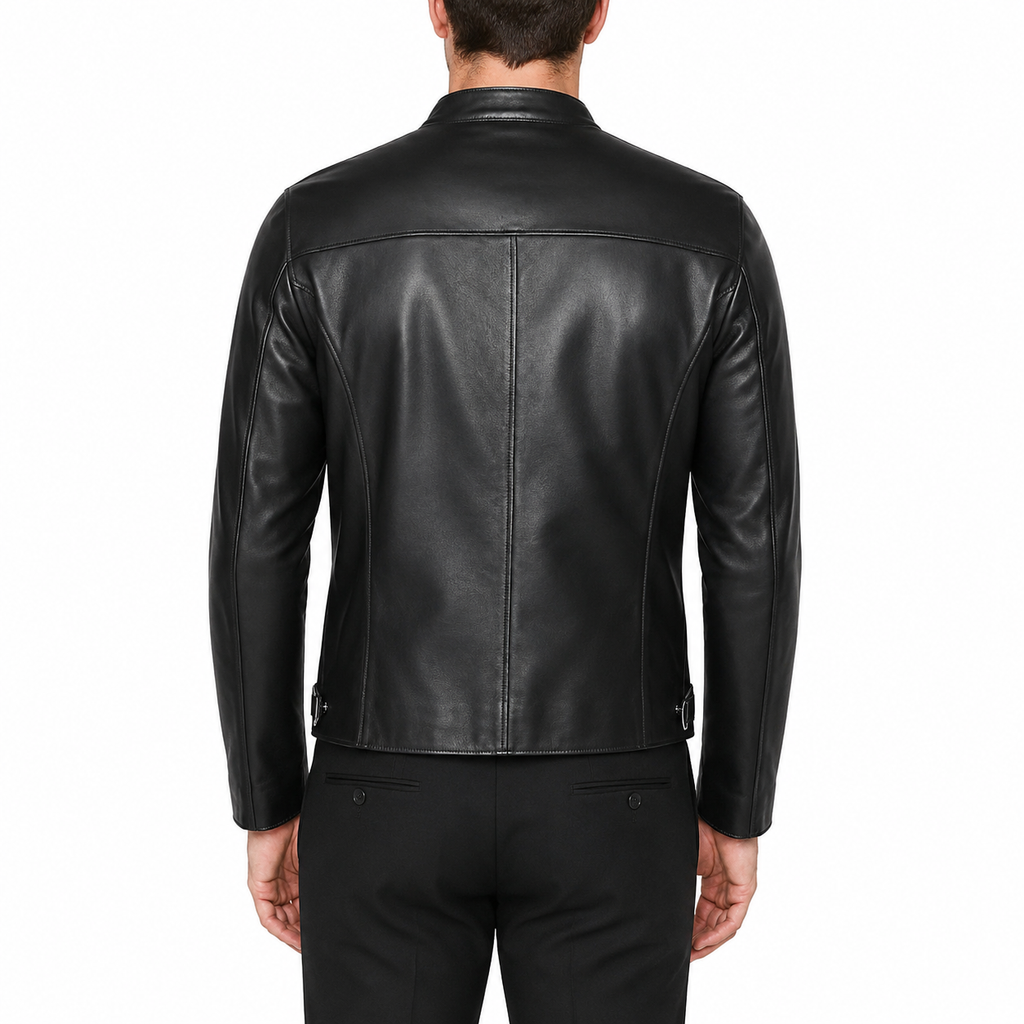 Men’s Leather Café Racer Jacket-3