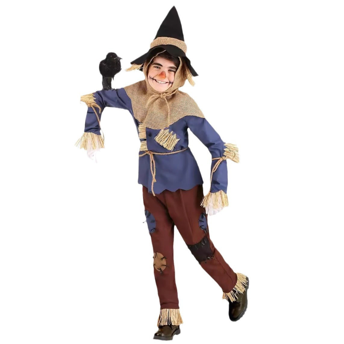 Halloween Costume Wizard of Oz Scarecrow Cosplay Children Adult Parent-Child Drama Performance Outfit