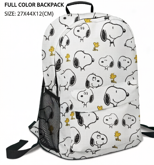 Snoopy Cartoon Cute Canvas Backpack Outdoor Backpack Student School Bag