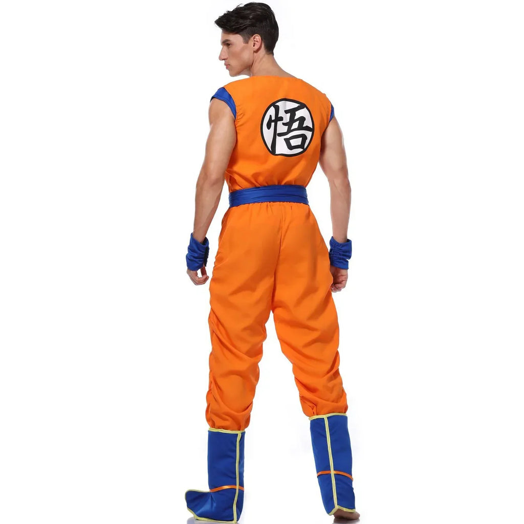 Adult Man Halloween Japanese Anime Son Goku Cosplay Costume Superheroes Role Play Orange Jumpsuit Fancy Dress Up