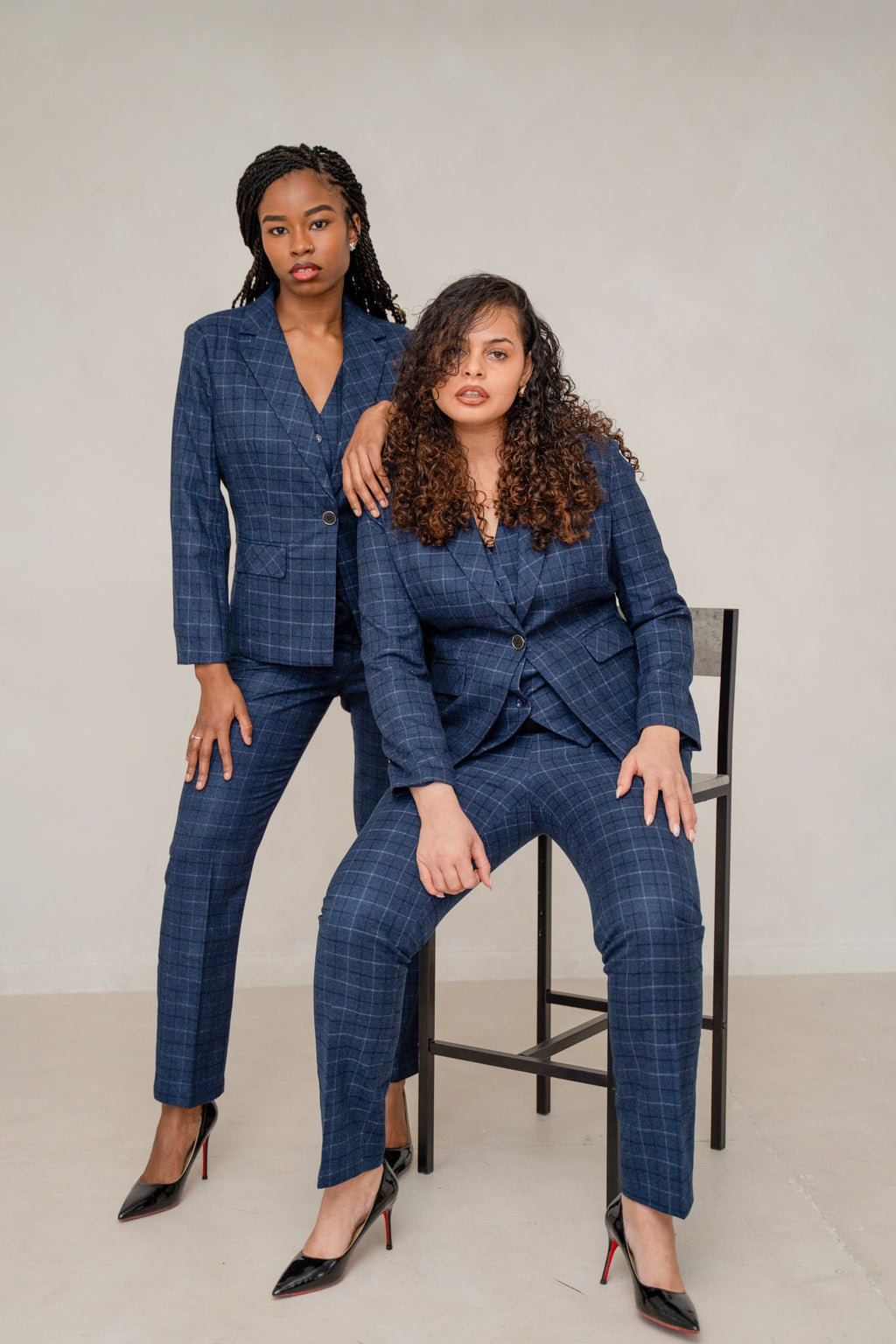 The plaid powered 3-piece pantsuit-2