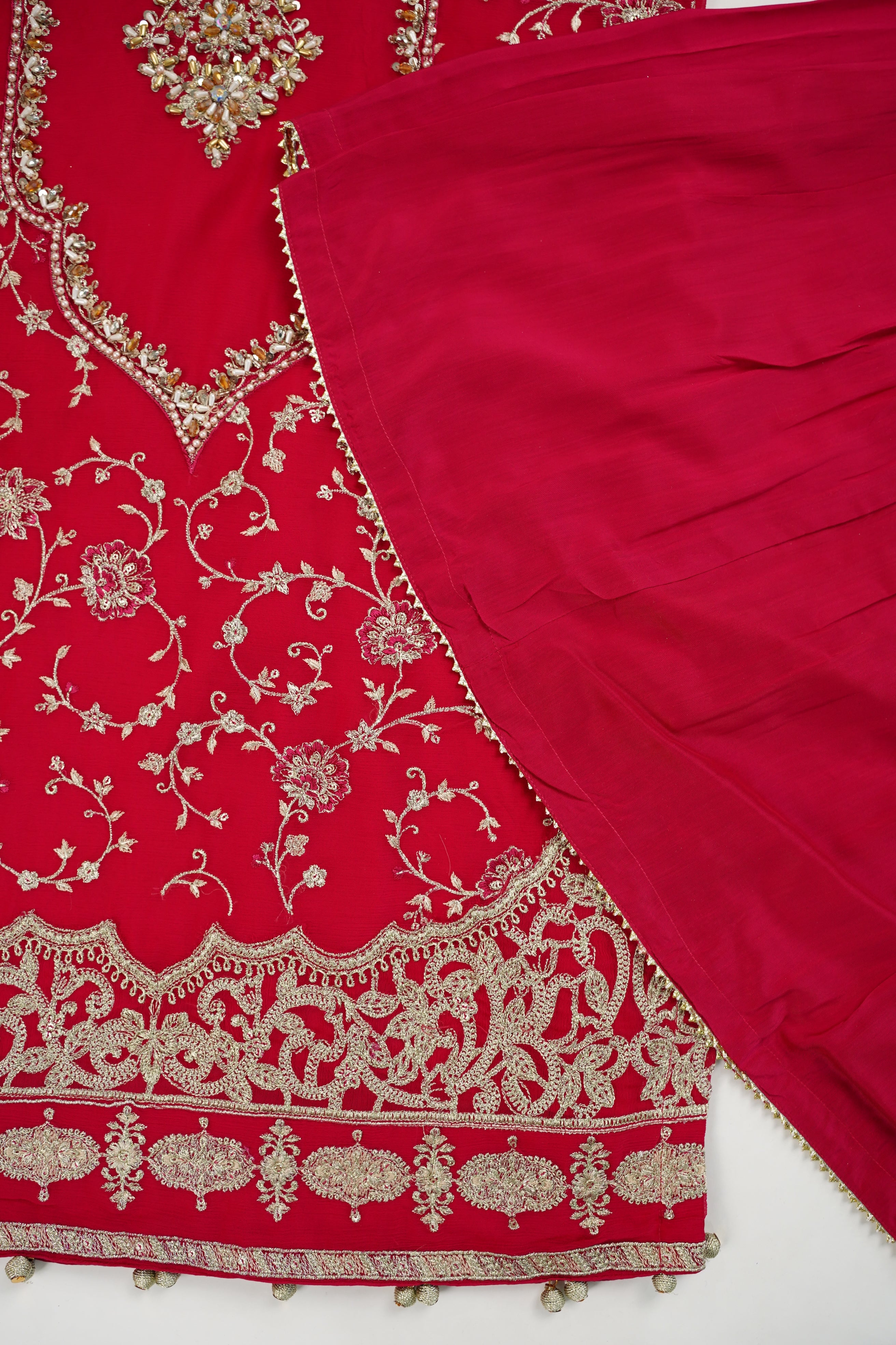 Husan e Jahan - Luxury Chiffon Outfit with Chiffon Dupatta & Gharara - Ready to Wear - V2 - Eid25 - 04 -SD
