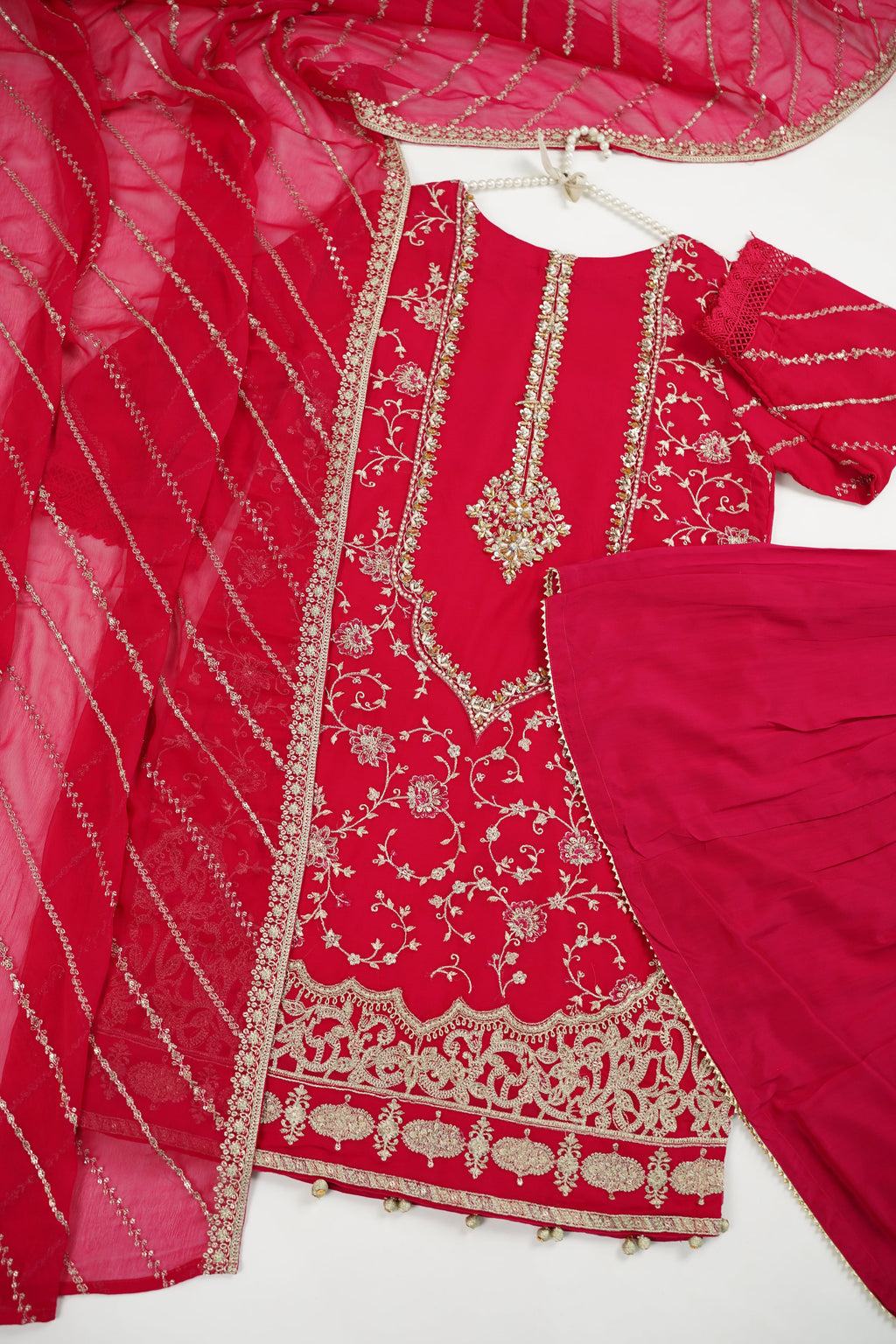 Husan e Jahan - Luxury Chiffon Outfit with Chiffon Dupatta & Gharara - Ready to Wear - V2 - Eid25 - 04 -SD