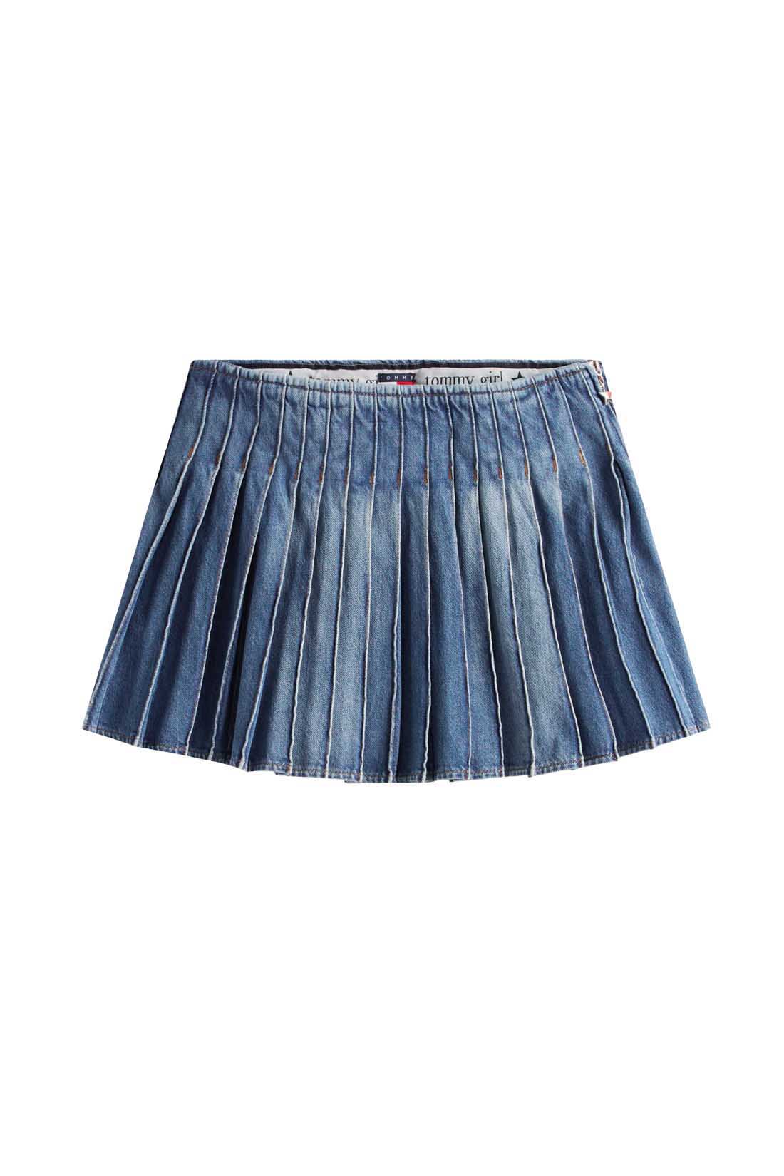 TOMMY JEANS - Minigonna donna Tommy Girl plissettata in denim-7