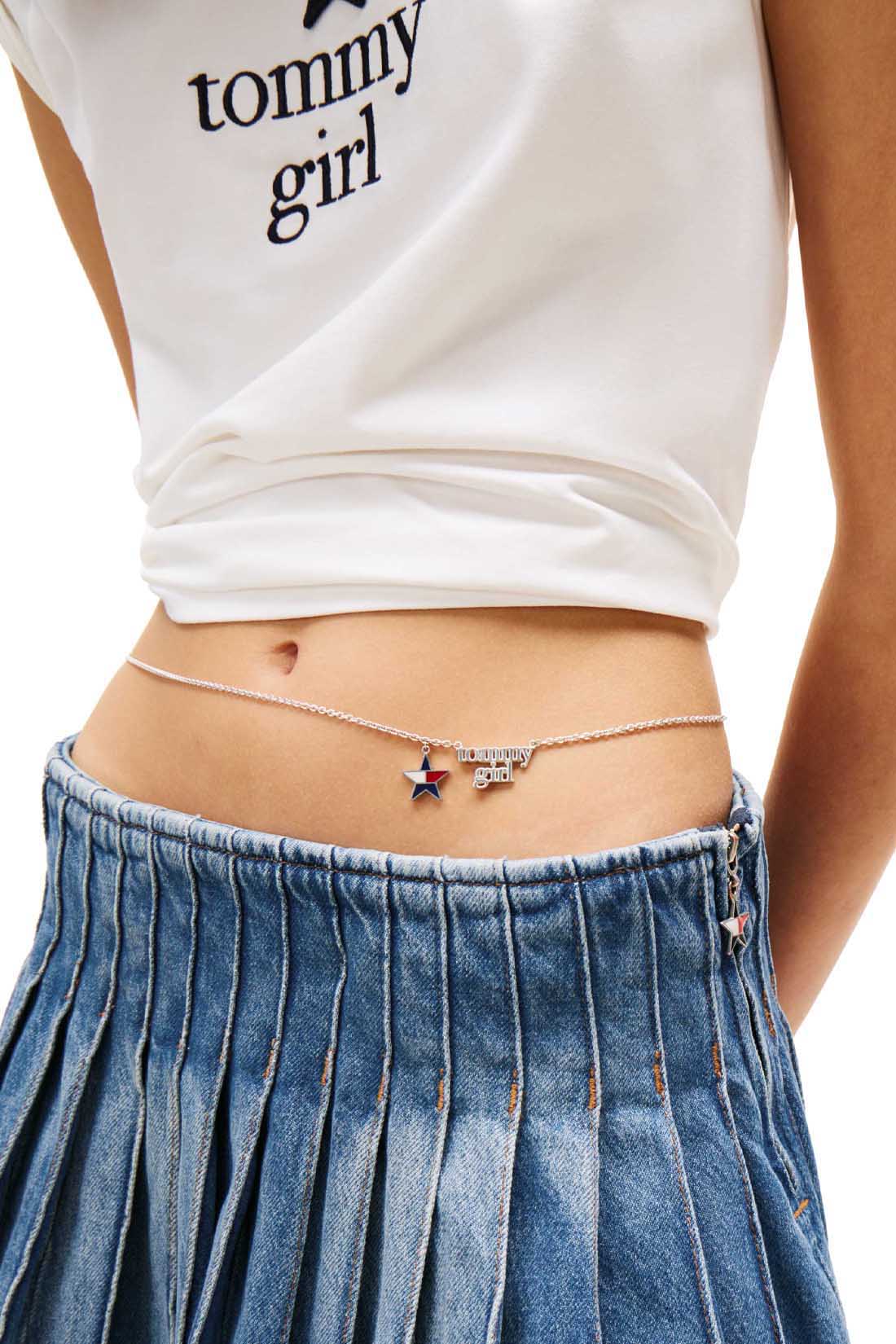 TOMMY JEANS - Minigonna donna Tommy Girl plissettata in denim-0