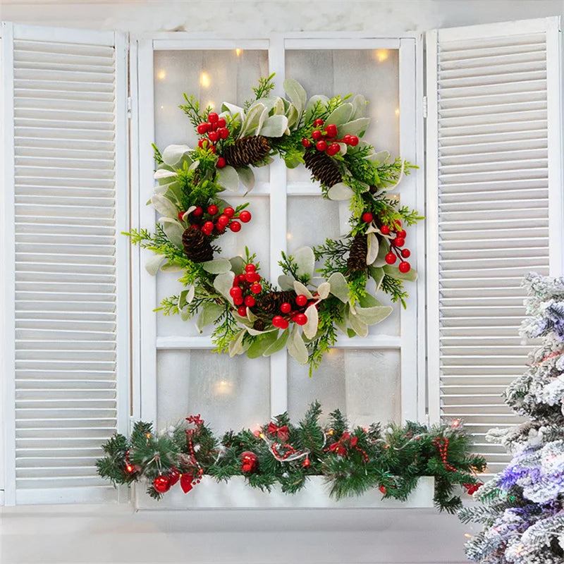 Christmas Wreath Simulated Garland Hanging Decor