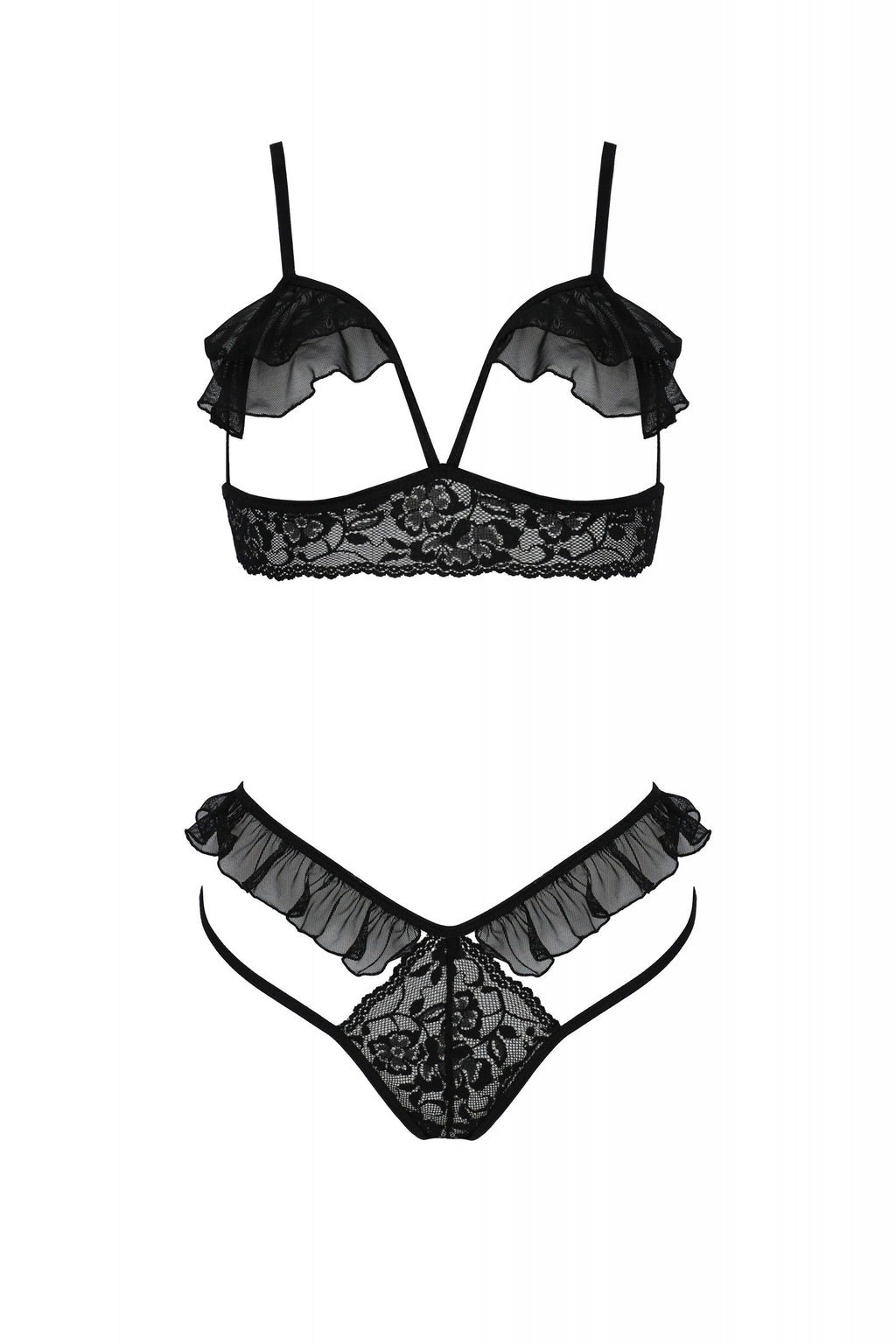 Sexy Open Cup Bra & Sheer Lace String Passion Dolly-2