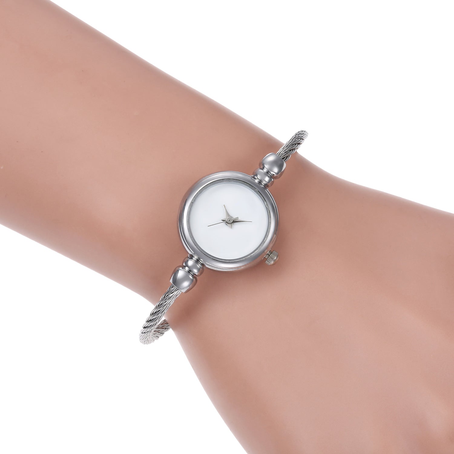 Ladies' alloy steel wire rope bracelet watch chic style fresh student casual fashion watch women's style
