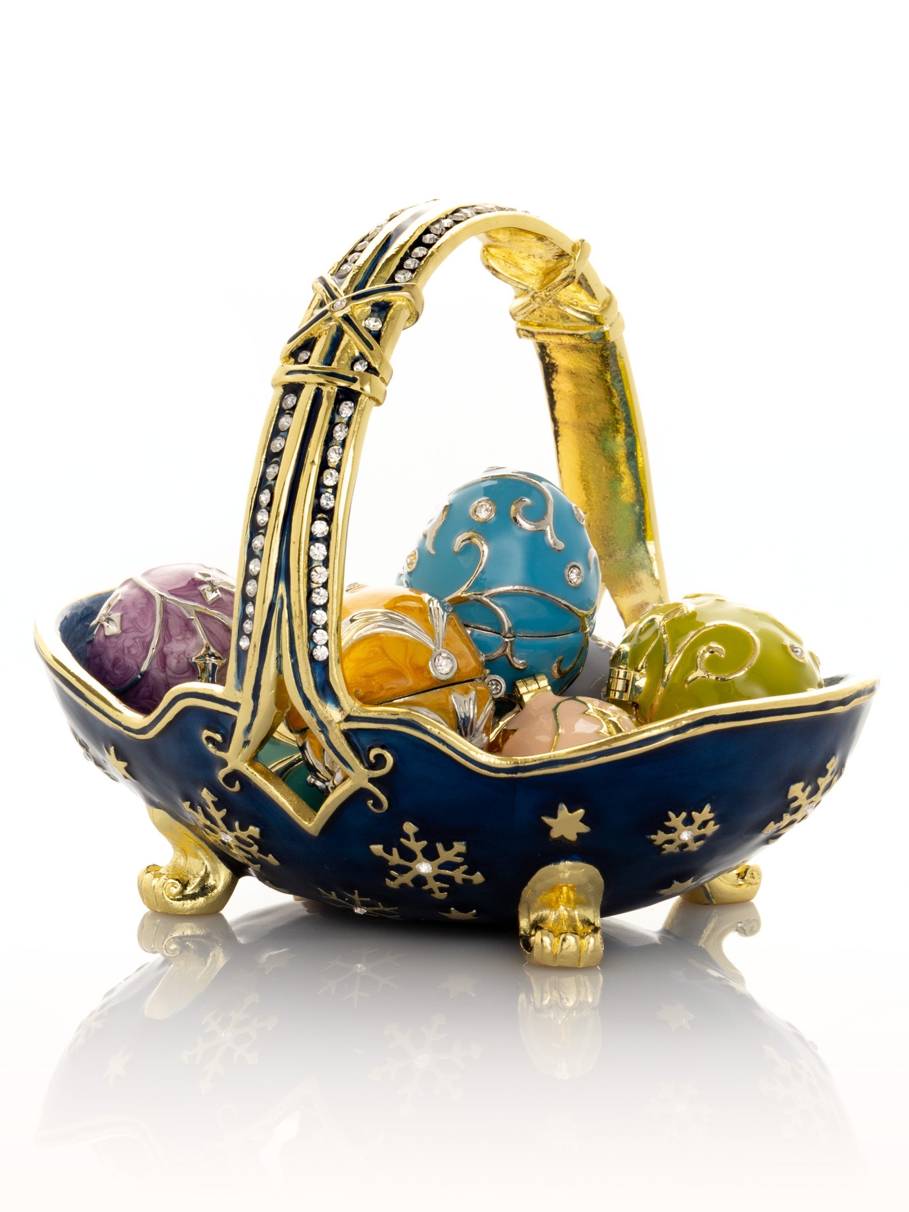 Blue Basket Carrying Small Easter Eggs-2
