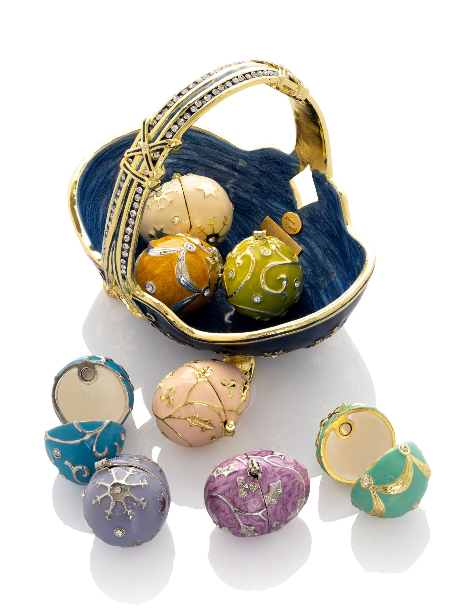 Blue Basket Carrying Small Easter Eggs-4