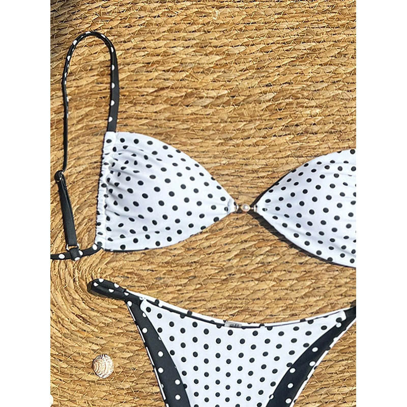 Polka dot Tie-up Bikini Swimwear