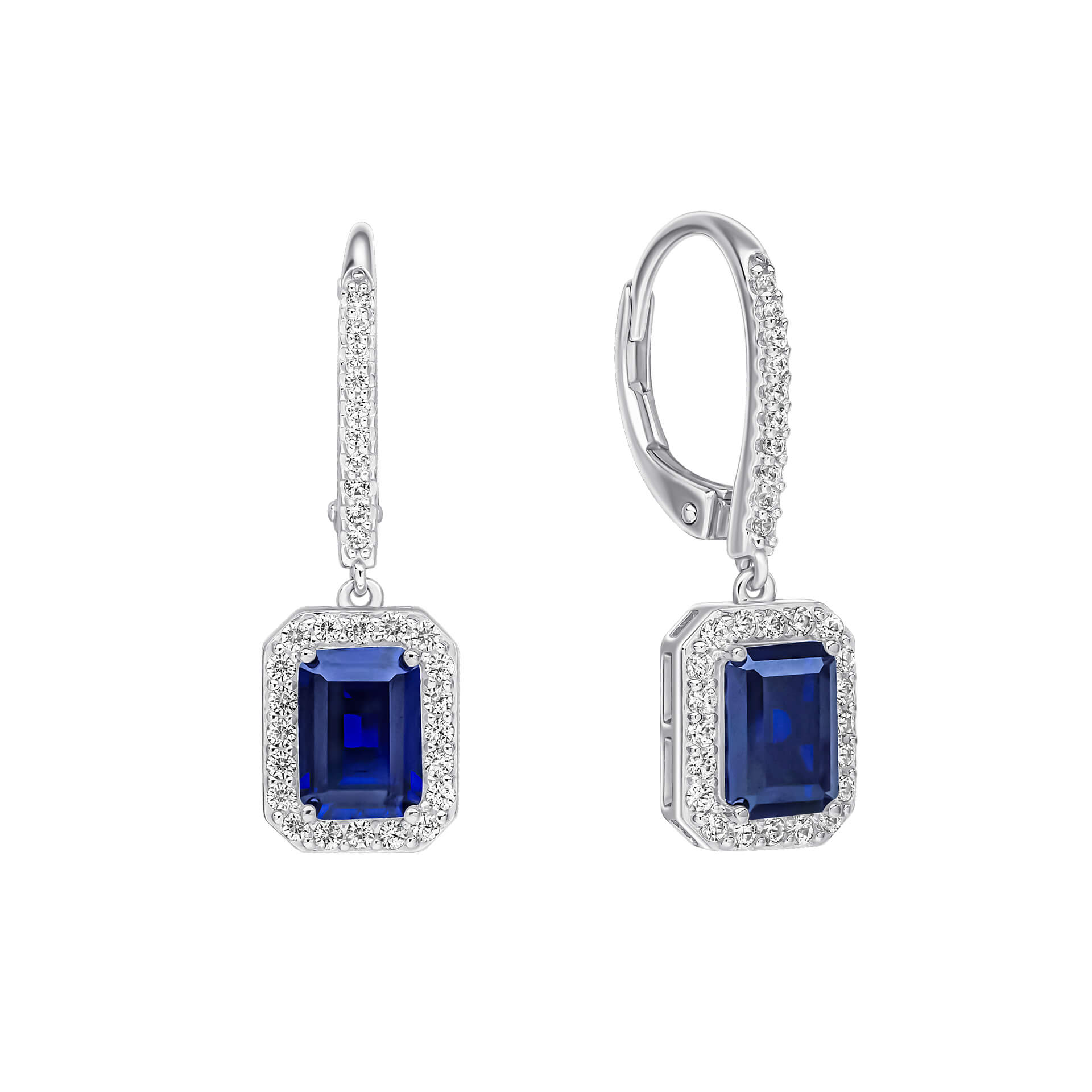 Diamonfire Geometric Halo Drop Earrings-0
