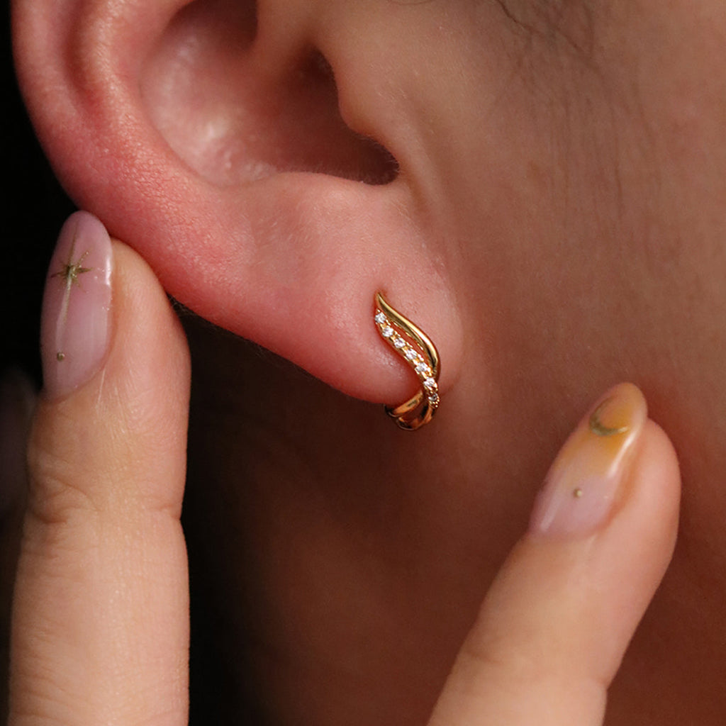 Sleek Curved Huggie Earrings