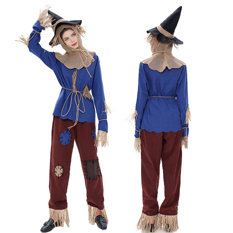 Halloween Costume Wizard of Oz Scarecrow Cosplay Children Adult Parent-Child Drama Performance Outfit