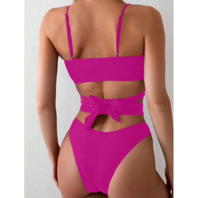 Sexy Hollow-Out Bikini Swimwear for Women, Two-Piece Bathing Suit, Elegant Beach Hot Spring Swimwear