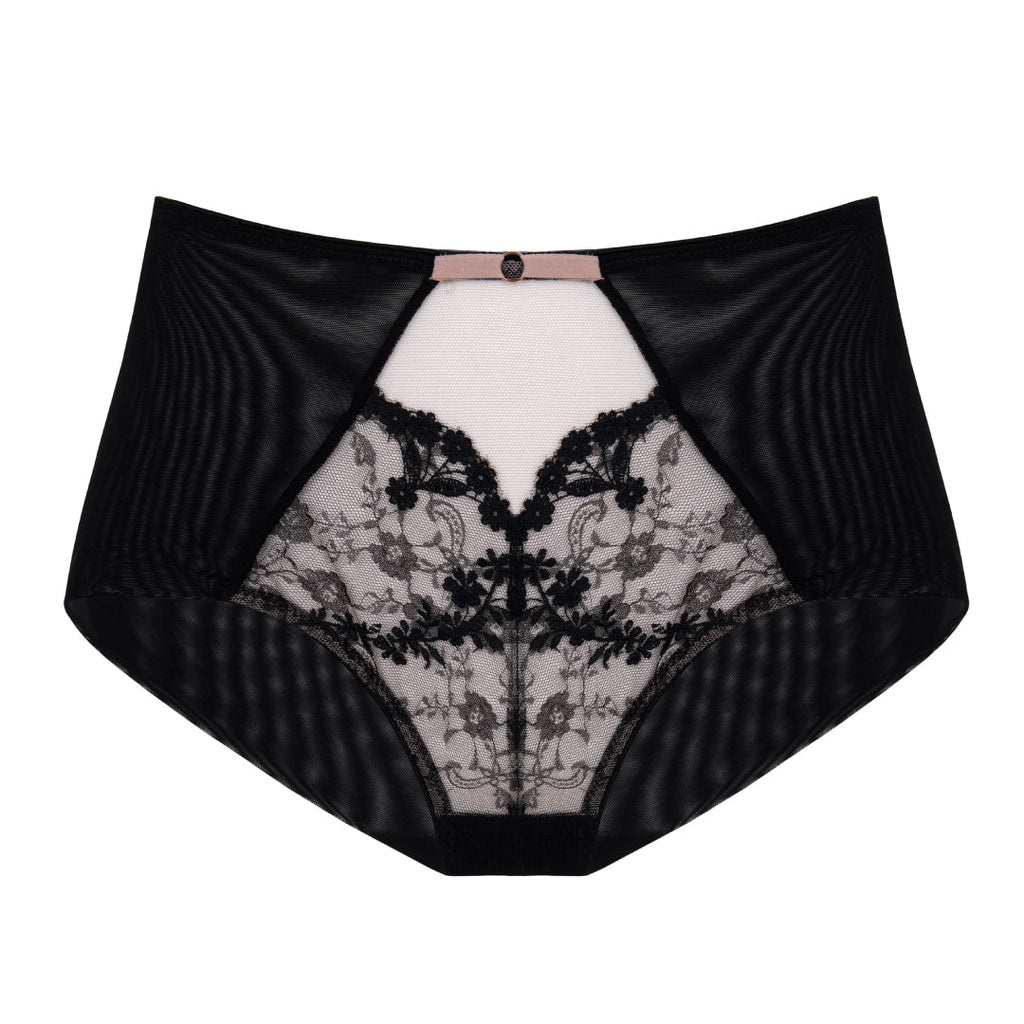 Semi Sheer High Waist Panty Eir Black-2