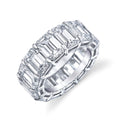 AGI Certified 26 CTW Emerald Cut Lab Grown Diamond Eternity Band 14kt Gold