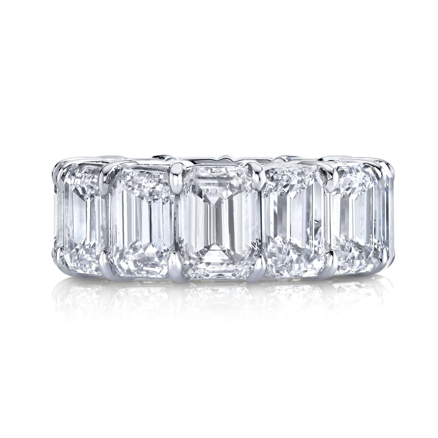 AGI Certified 26 CTW Emerald Cut Lab Grown Diamond Eternity Band 14kt Gold
